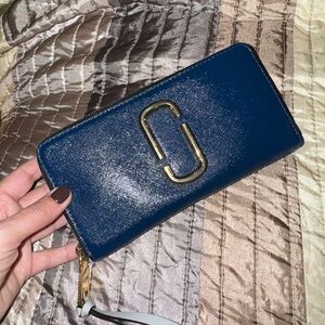Marc Jacobs Navy Blue/Black Wallet with Gold Accent